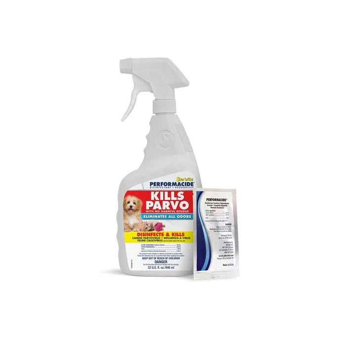 Starbrite Performacide® Parvo Killer & Disinfectant & Deodorizer 32 Oz. Spray Bottle Kit 1 Starbrite Performacide® Parvo Killer & Disinfectant & Deodorizer 32 Oz. Spray Bottle Kit