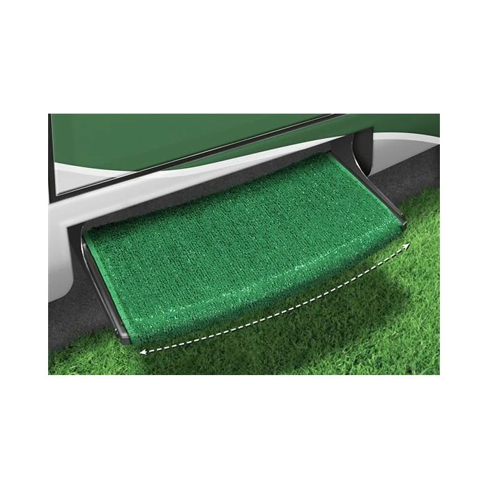 Prest-O-Fit Green 22" Wraparound Radius RV Step Rug 1 Prest-O-Fit Green 22" Wraparound Radius RV Step Rug