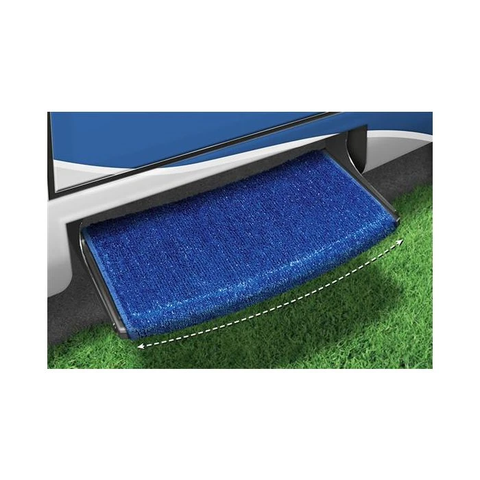 Prest-O-Fit Imperial Blue 22" Wraparound Radius RV Step Rug 1 Prest-O-Fit Imperial Blue 22" Wraparound Radius RV Step Rug