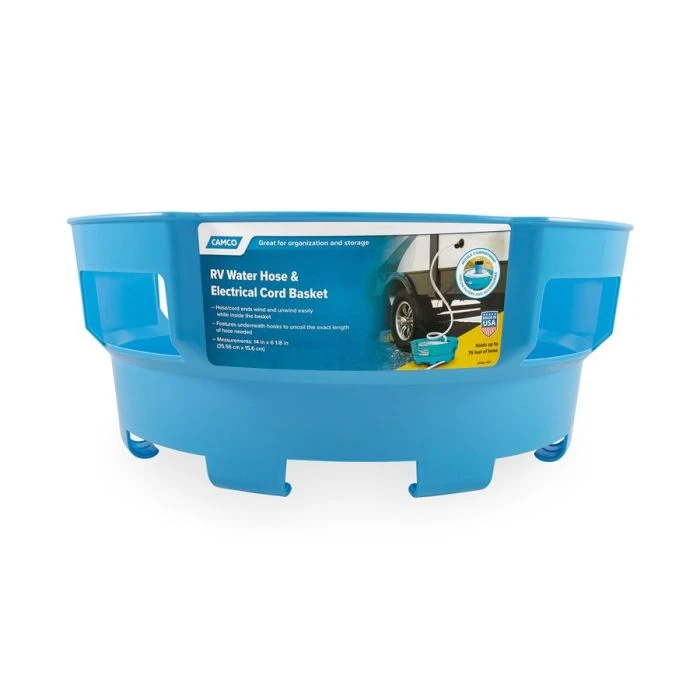 Camco RV Water Hose And Electrical Cord Basket 1 Camco RV Water Hose And Electrical Cord Basket