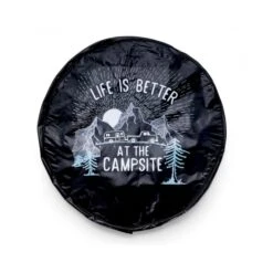 Camco Life Is Better At The Campsite Black Vinyl 29" RV Camper Sunset Design Spare Tire Cover