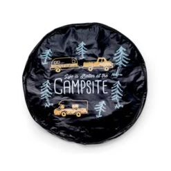 Camco Life Is Better At The Campsite Black Vinyl 29" RV Camper Design Spare Tire Cover