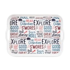 Camco Life Is Better At The Campsite Melamine RV Serving Tray, Graffiti Design