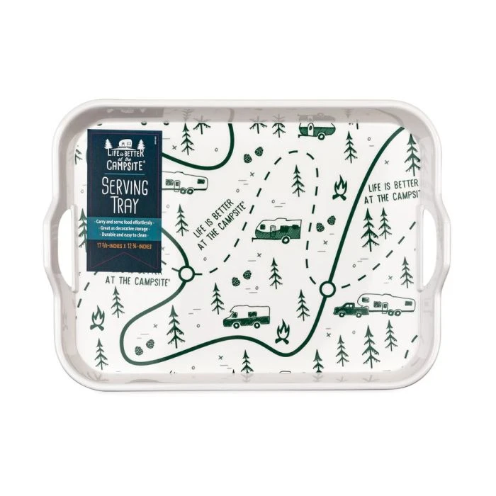 Camco Life Is Better At The Campsite Melamine RV Serving Tray, Map Design 1 Camco Life Is Better At The Campsite Melamine RV Serving Tray, Map Design