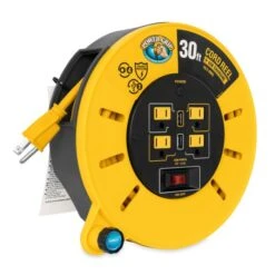 Camco Power Grip 30-Foot Extension Cord Reel W/ USB Charging Ports