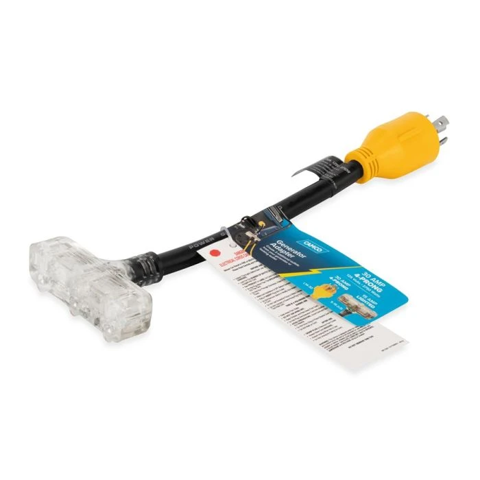 Camco HD 4-Prong 30A Male/15A Female PowerGrip Generator Adapter 1 Camco HD 4-Prong 30A Male/15A Female PowerGrip Generator Adapter