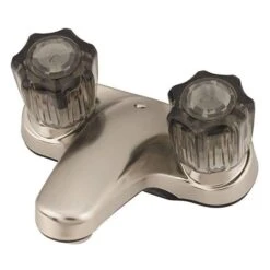 Empire Brass Company Brushed Nickel Lavatory Faucet With Smoke Knobs