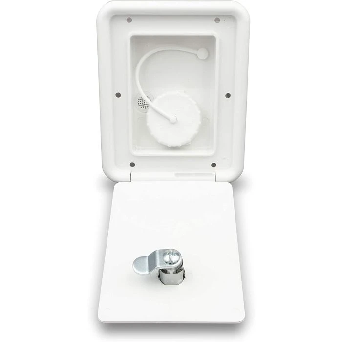 Thetford RV White Gravity Fresh Water Fill Hatch 1 Thetford RV White Gravity Fresh Water Fill Hatch