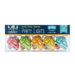 Camco Life Is Better At The Campsite LED Party Lights, Retro Travel Trailer