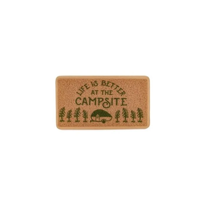 Camco Life Is Better At The Campsite Scrub Rug, Brown / Dark Green 1 Camco Life Is Better At The Campsite Scrub Rug, Brown / Dark Green