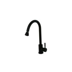 Kitchen Gooseneck Black Matte Stainless Steel American Brass Faucet
