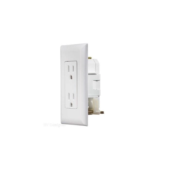 RV Designer White AC "Self Contained" Dual Outlets With Cover-Plate 1 RV Designer White AC "Self Contained" Dual Outlets With Cover-Plate