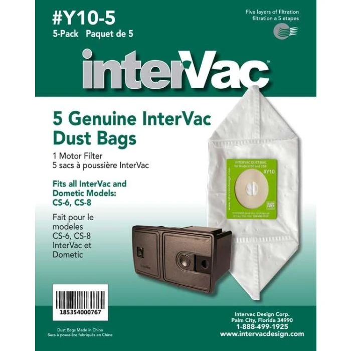 InterVac Y10-5 Vacuum Dust Bags 1 InterVac Y10-5 Vacuum Dust Bags