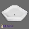 Specialty Recreation 34" X 34"White Neo Angle Front Center Drain Shower Pan