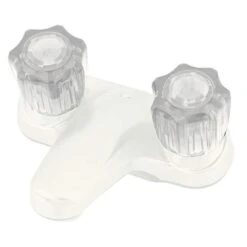 Empire Brass Company White Lavatory Faucet With Clear Knobs