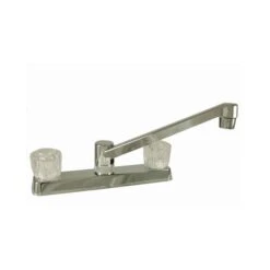 Empire Brass Company Chrome Long Neck Kitchen Faucet With Clear Knobs