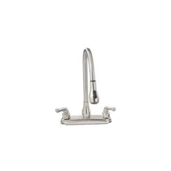 Empire Brass Company Brushed Nickel Teapot Handle Pull-Out Gooseneck Kitchen Faucet