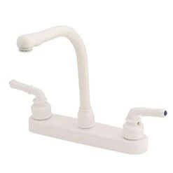 Empire Brass Company White Teapot Handle High Rise Kitchen Faucet